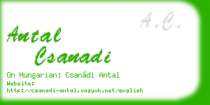 antal csanadi business card